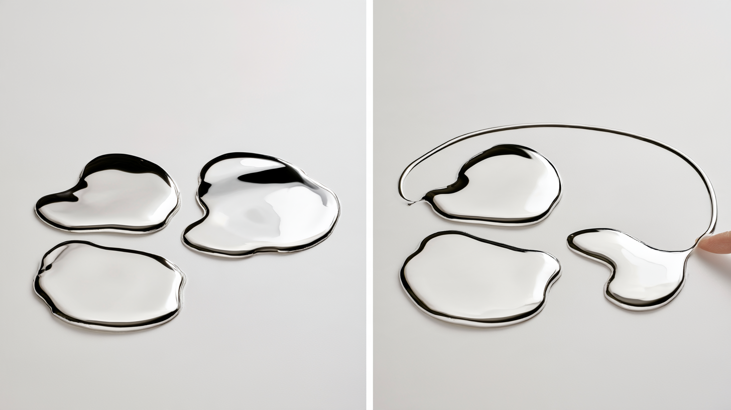 The same pools before and after a thin boundary groups them together.